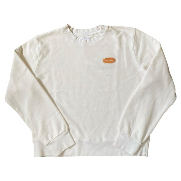 California Incline MALIBU CALI Crew Neck Sweatshirt Cream Size L Sample NWT - Picture 5 of 14